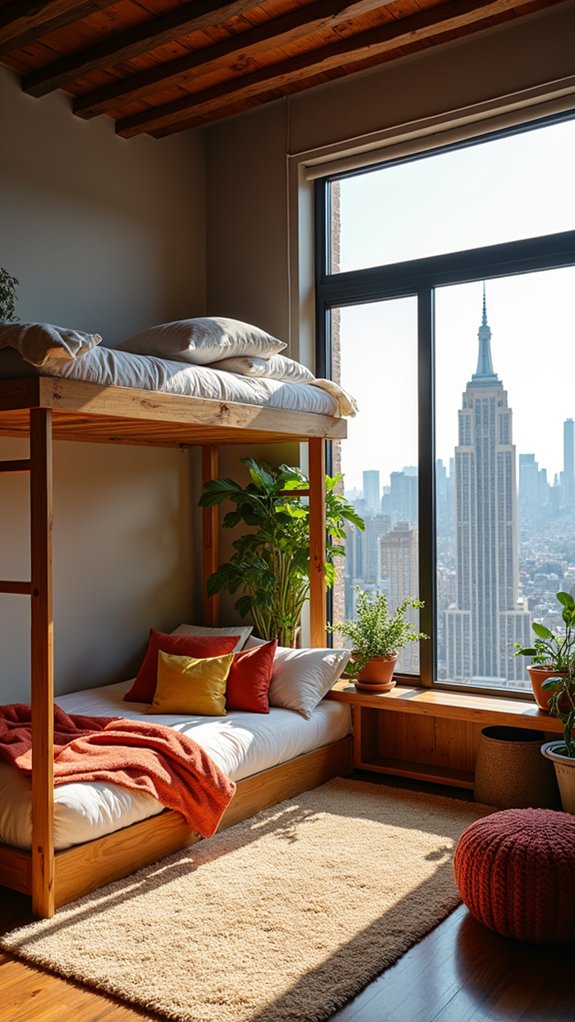 lofted bed for space