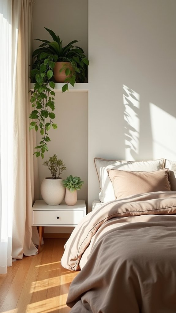 low maintenance bedroom plant decor