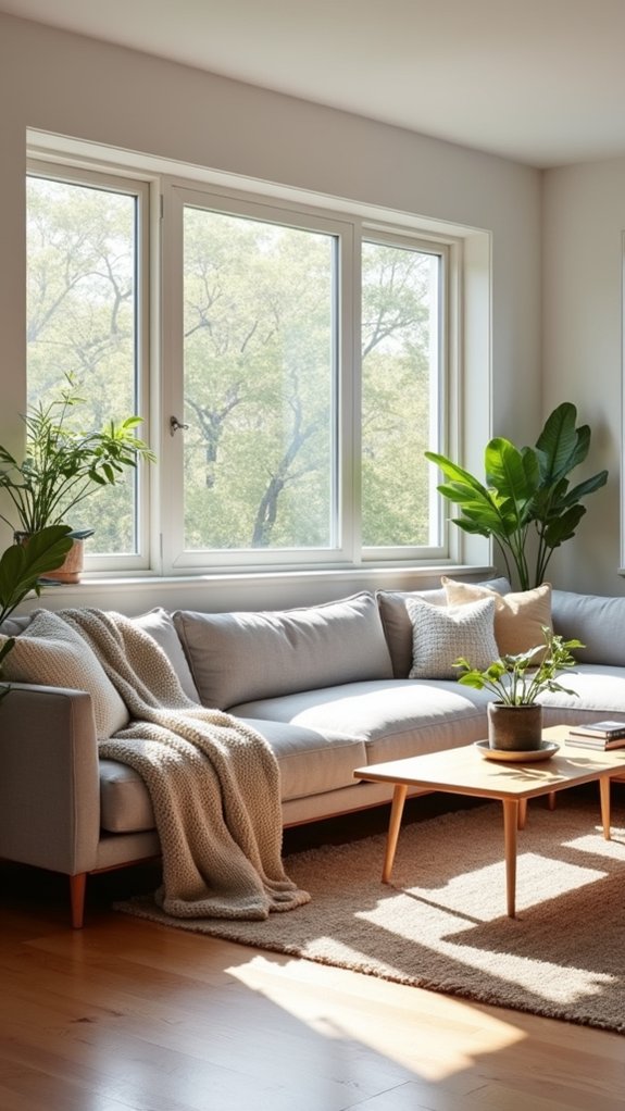 low profile furniture enhances spaciousness