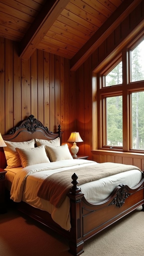 luxurious mahogany bedroom accents