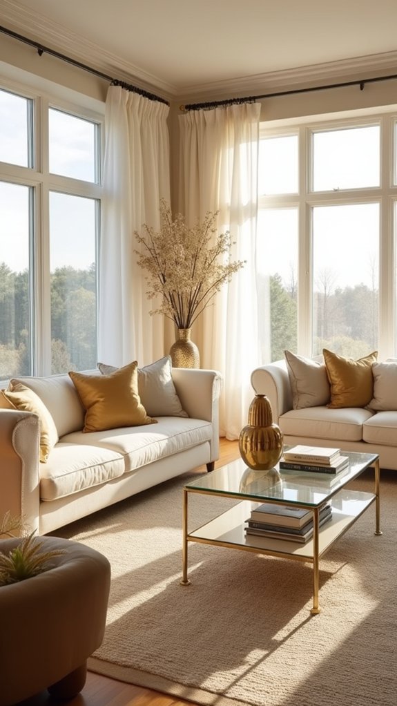 metallic accents enhance sophistication