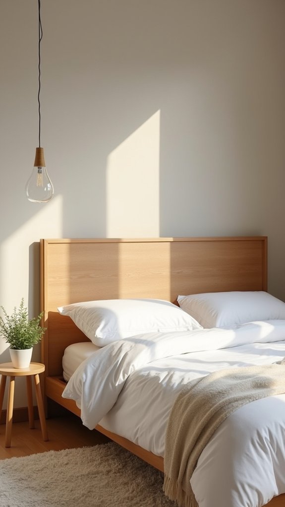 minimalist headboard for serenity
