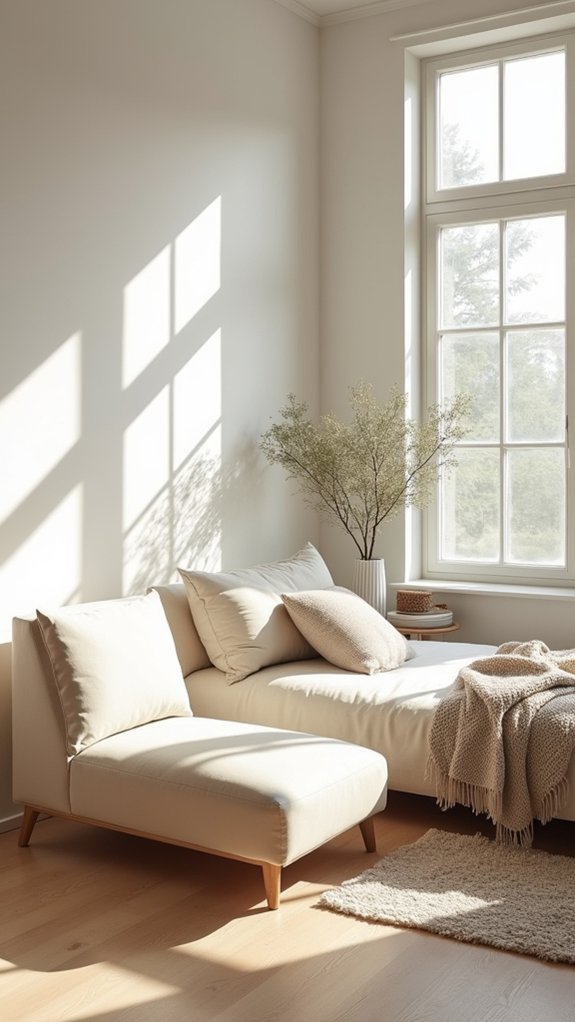 minimalist lounge reading corner