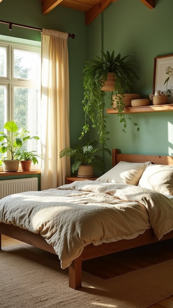 natural wood bedroom accents
