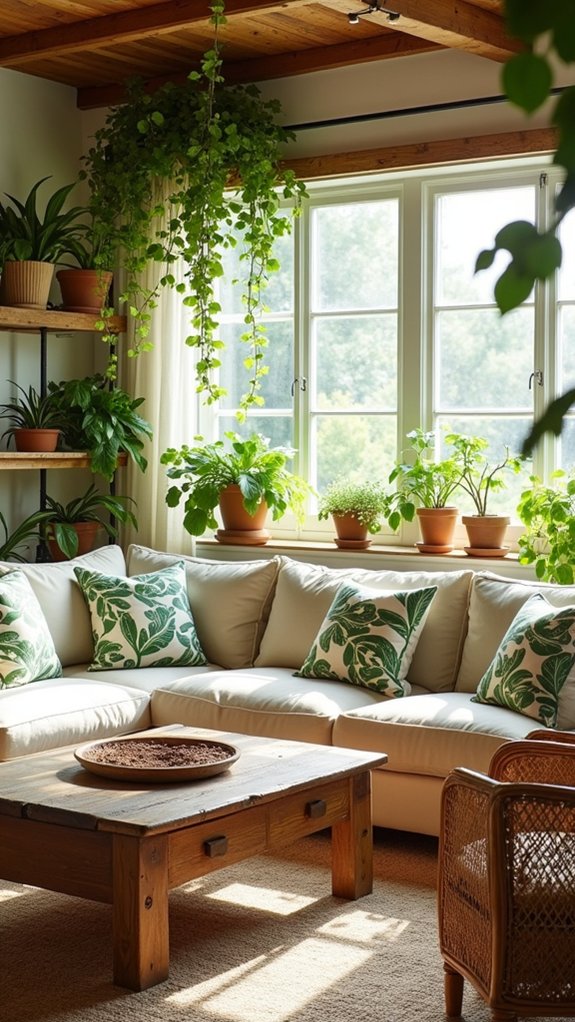 nature inspired cozy living room