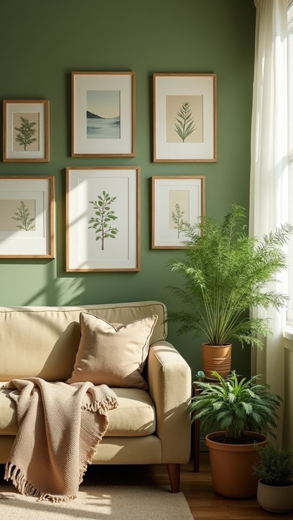nature inspired gallery wall