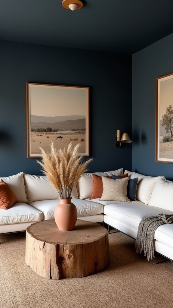 navy and earthy harmony