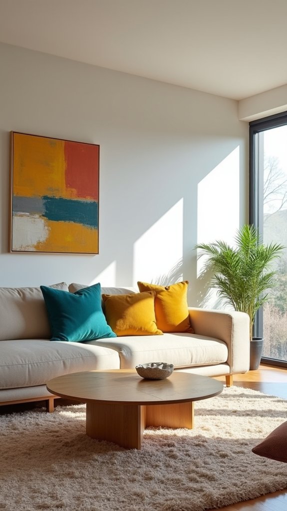 neutral tones vibrant accents