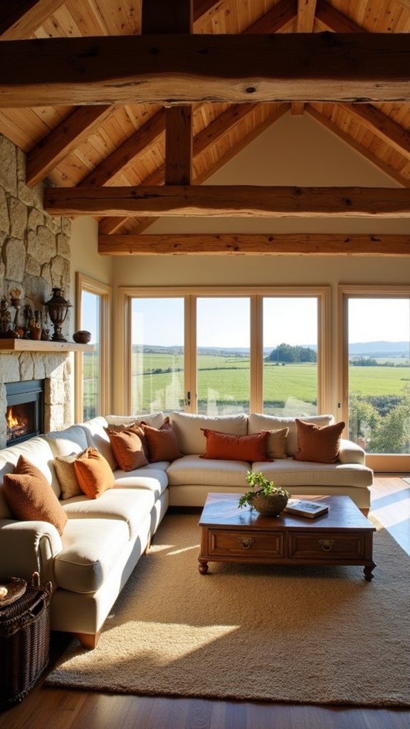 open concept farmhouse living room