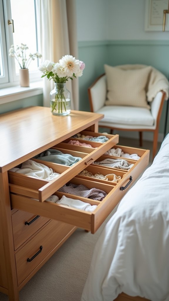 organized drawer with dividers