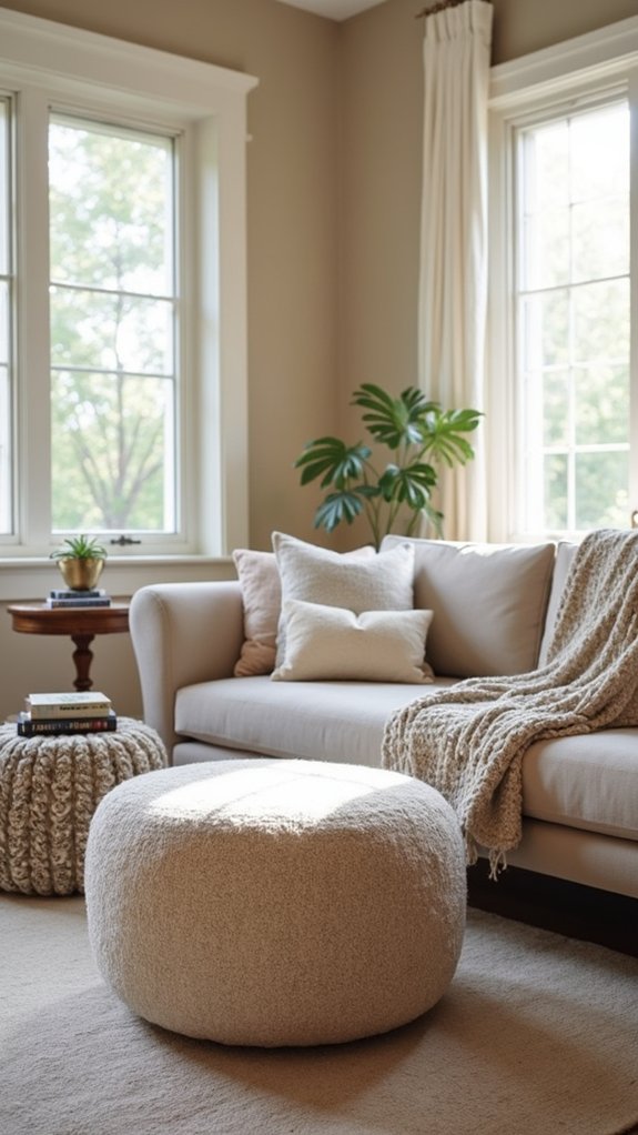 ottomans enhance living room comfort