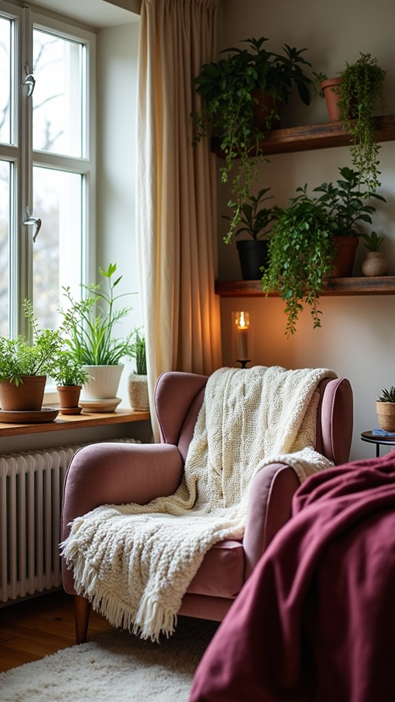 plants enhance winter decor