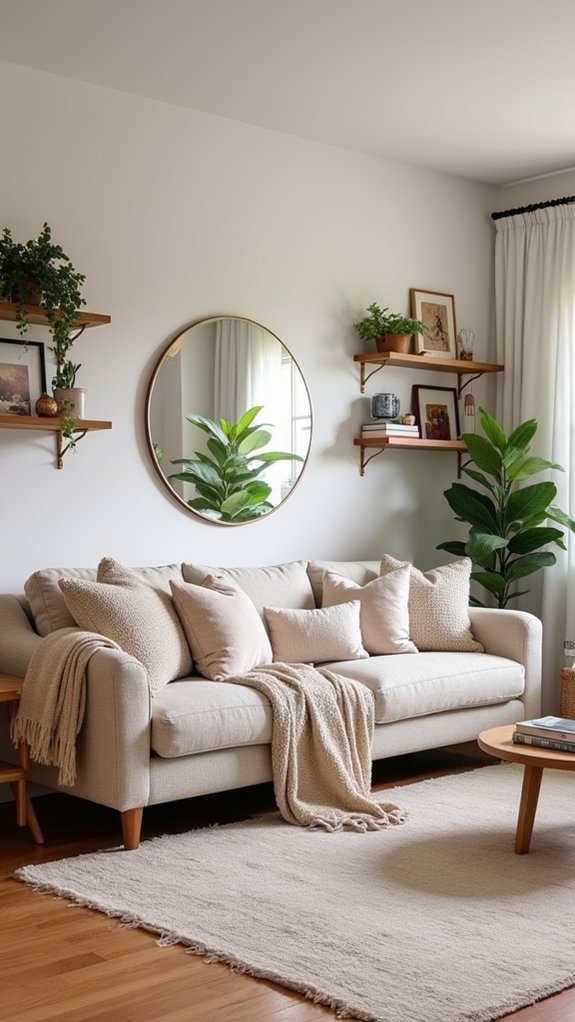 reflective mirrors enhance spaciousness