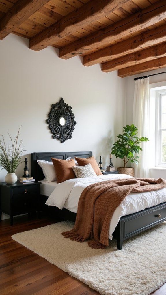 rustic black furniture accents