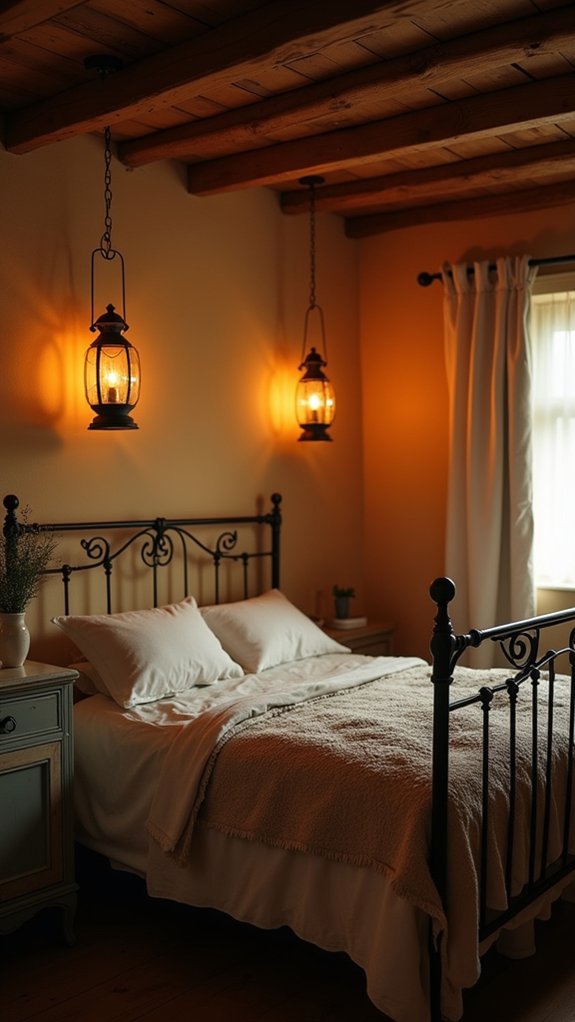 rustic lanterns create warmth