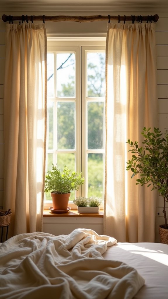 rustic linen curtains charm