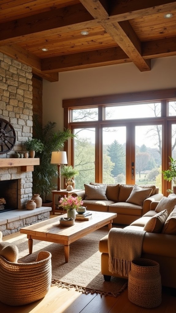 rustic warmth through natural elements