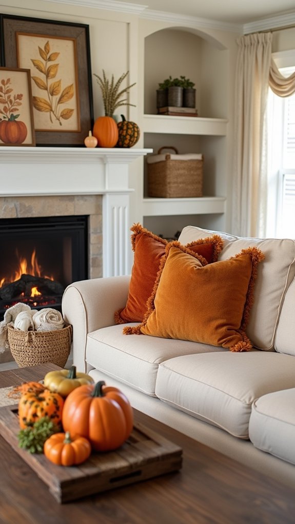 seasonal artwork transforms living room