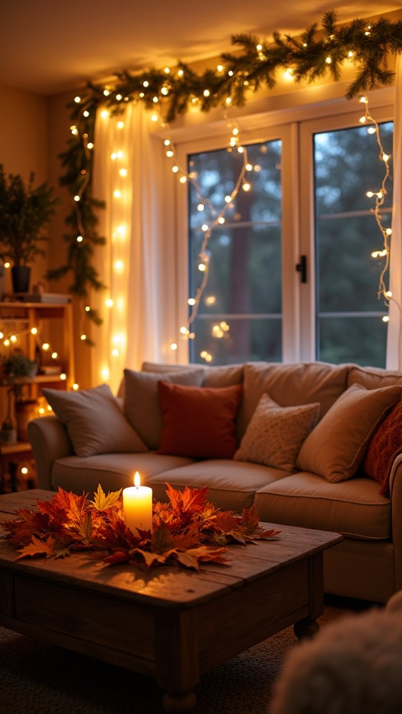 seasonal decor with string lights
