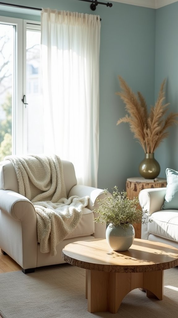 serene dusty blue decor