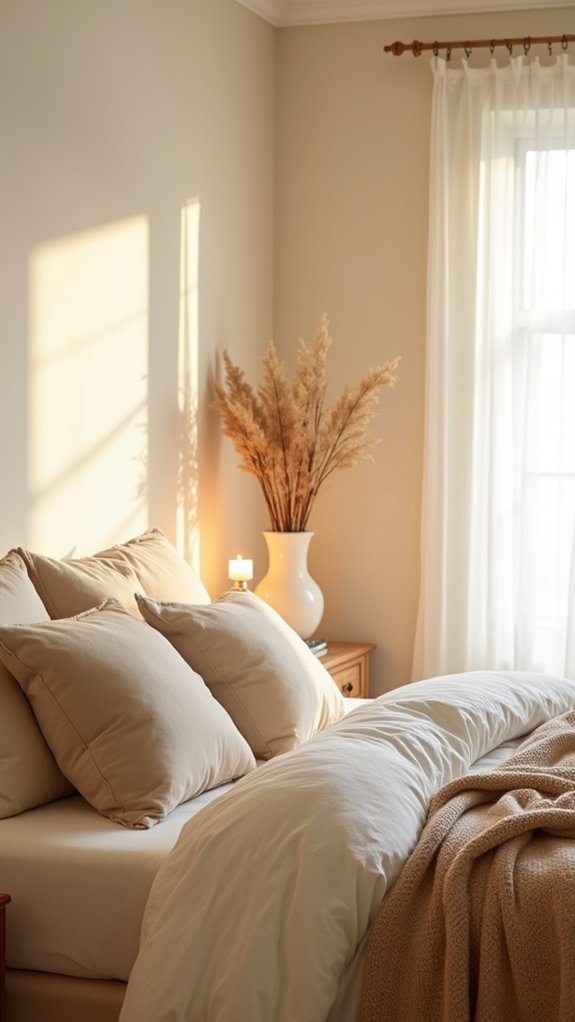 serene elegant bedroom atmosphere