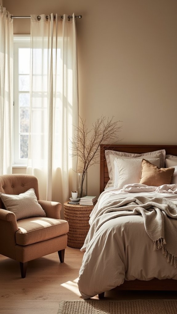 serene taupe bedroom retreat