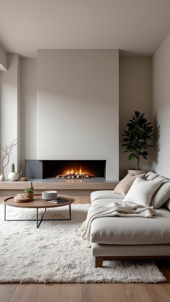 sleek minimalist fireplace design