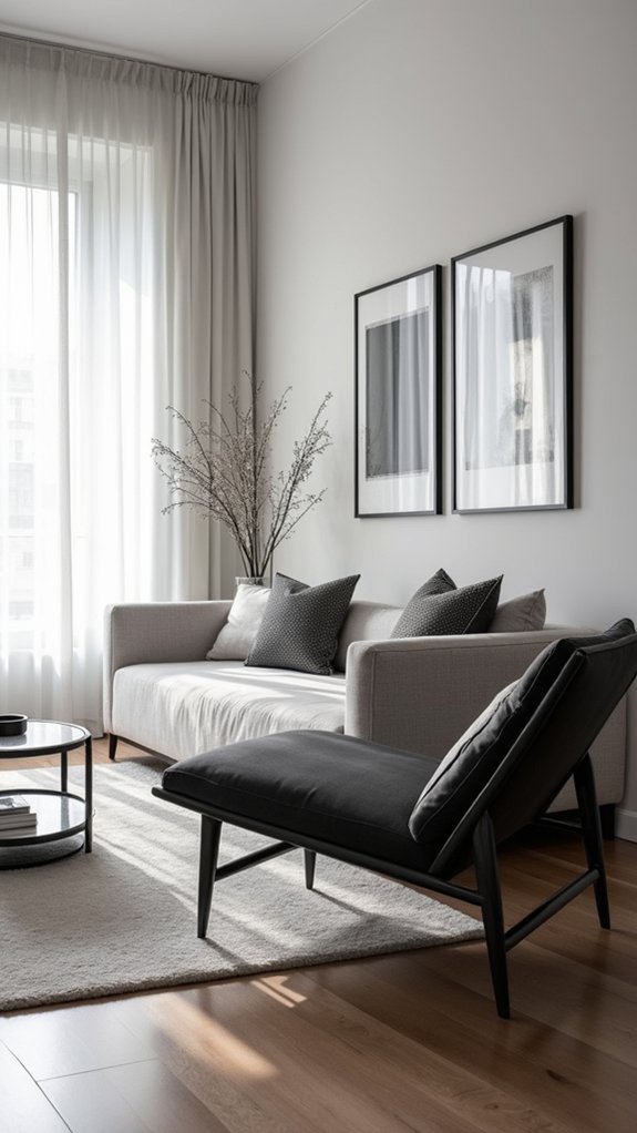 sleek monochromatic chaise lounge