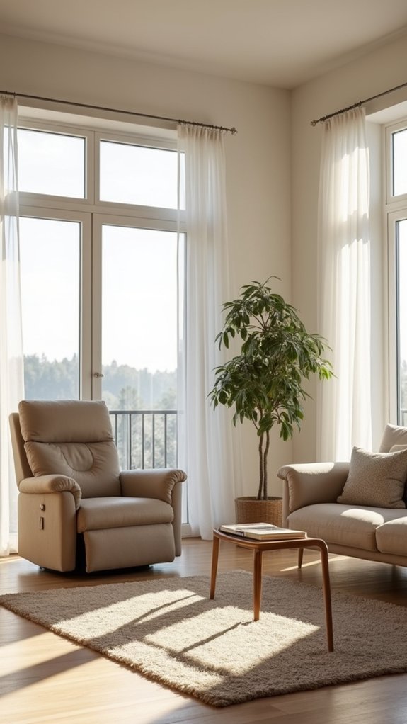 sleek recliners enhance minimalism