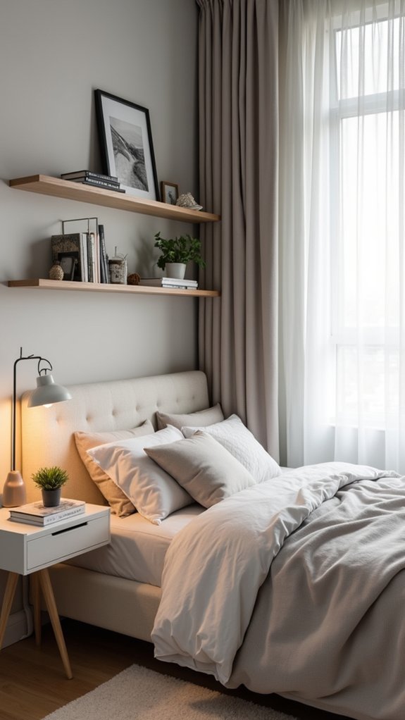 slim nightstands for space saving