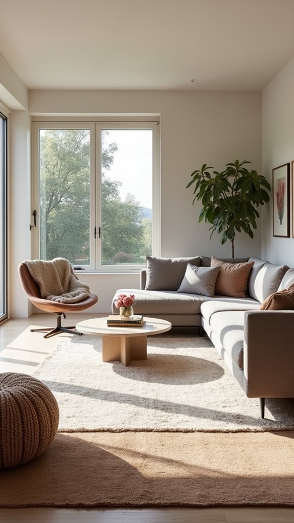 strategic rug placements define spaces