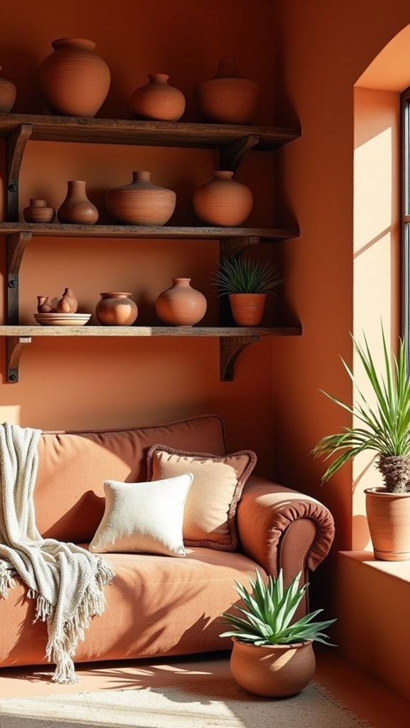 terracotta enhances cozy decor