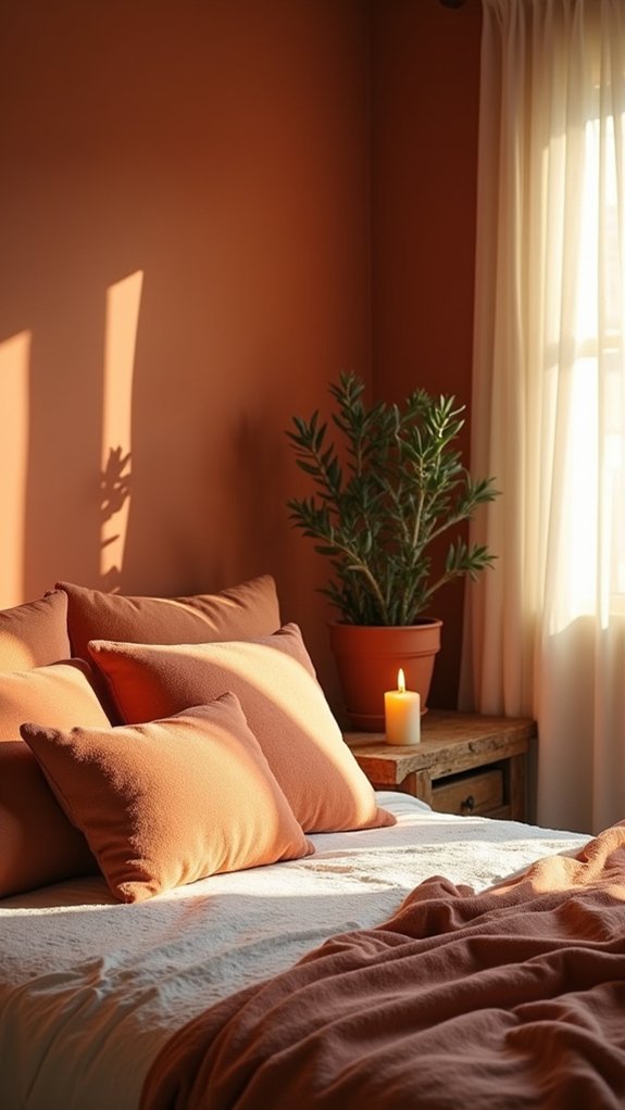terracotta throw pillows cozy