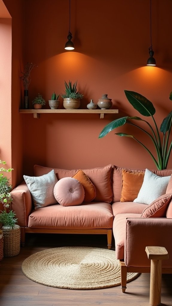 terracotta wall creates warmth