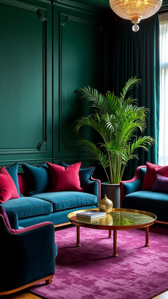 textured jewel tone walls