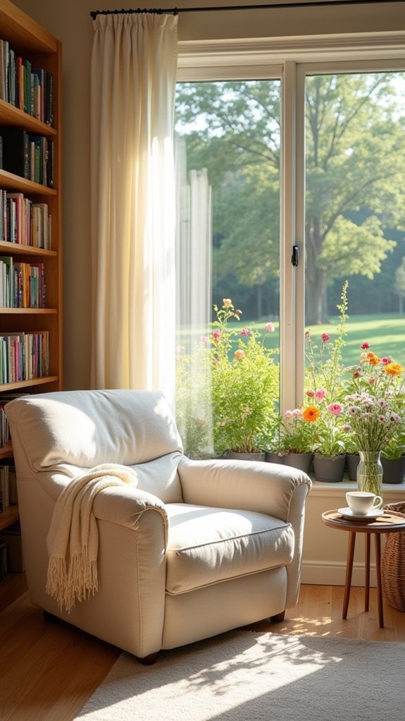 tranquil garden reading nook