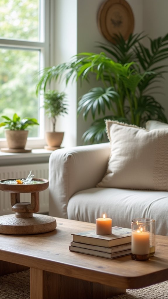 tranquil indoor water feature