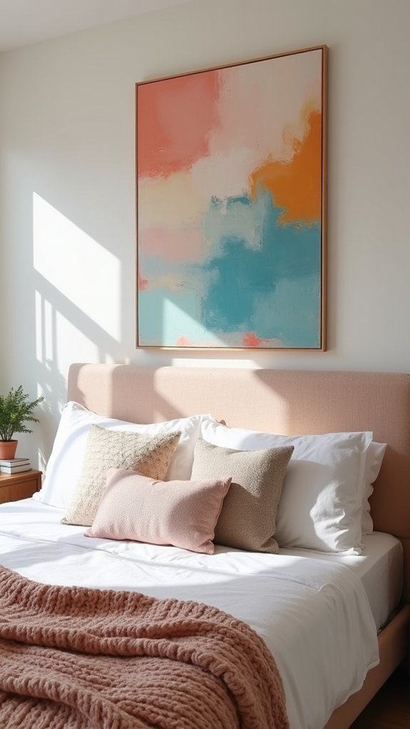 transform bedroom with oversized art