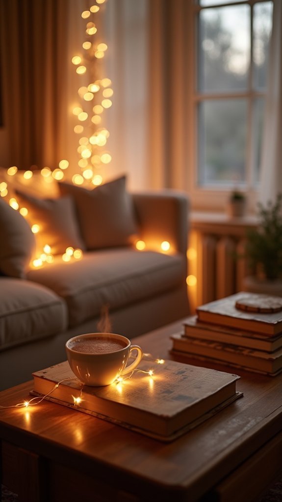 under furniture fairy light installation