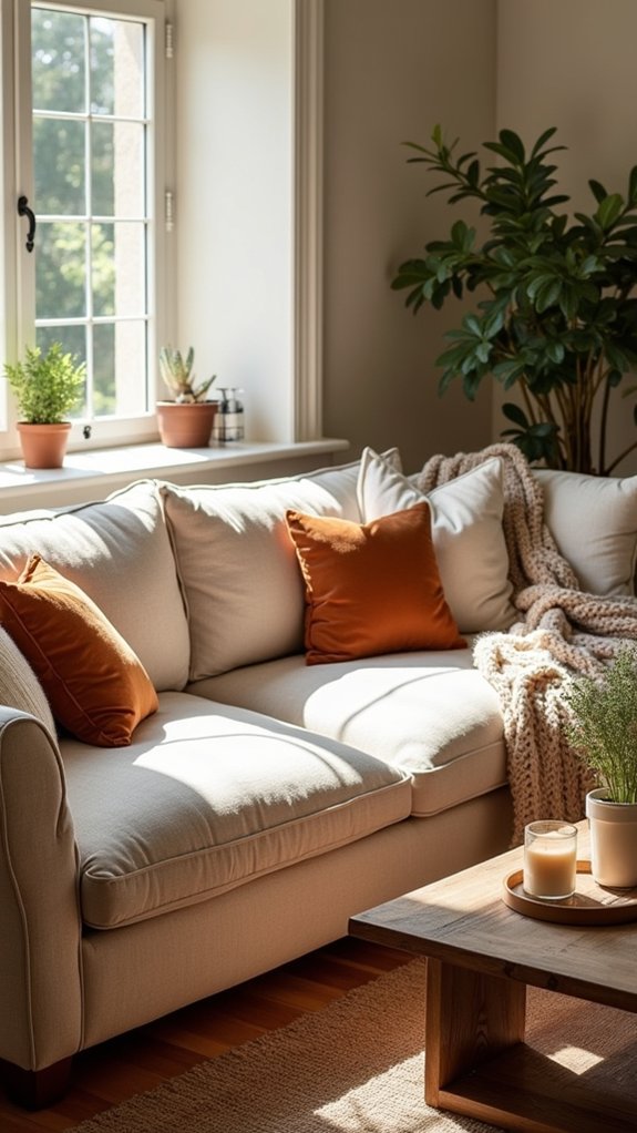 varying textured cozy pillows