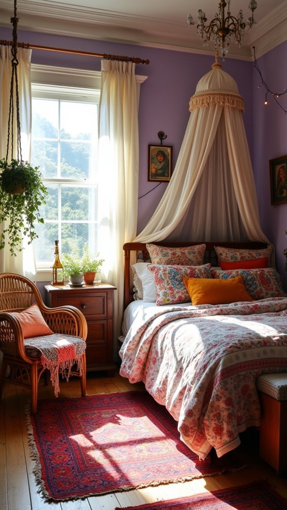 vibrant bohemian bedroom escape