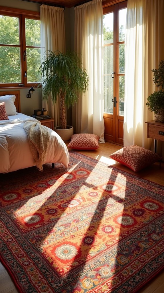 vibrant cultural print rugs