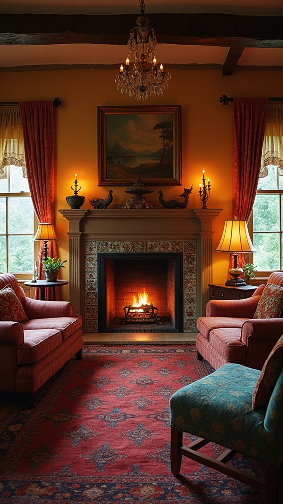 vibrant eclectic fire feature