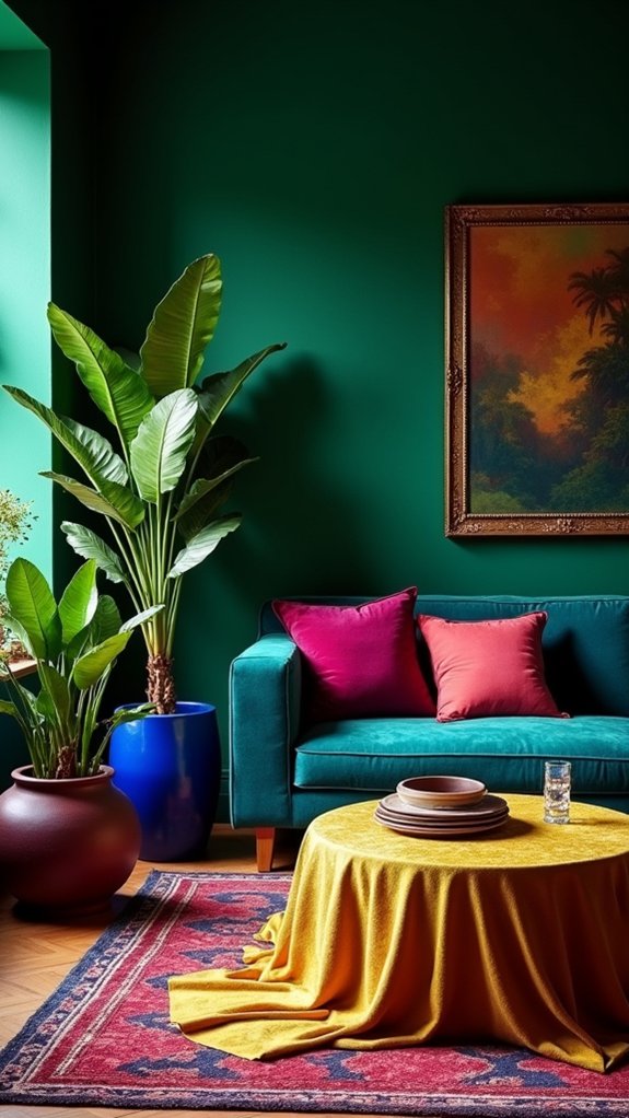 vibrant jewel tone planters