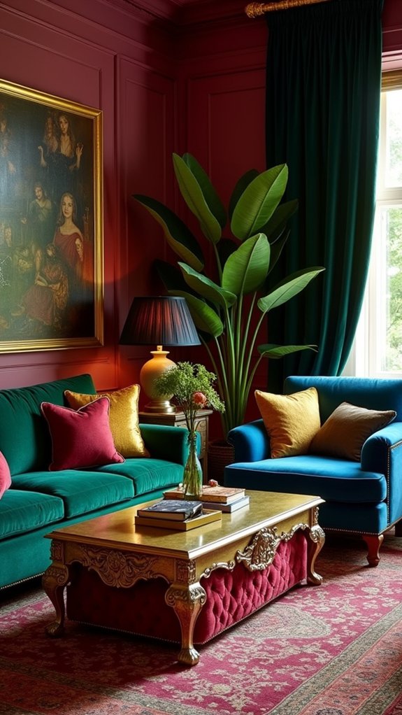 vibrant mixed jewel tones