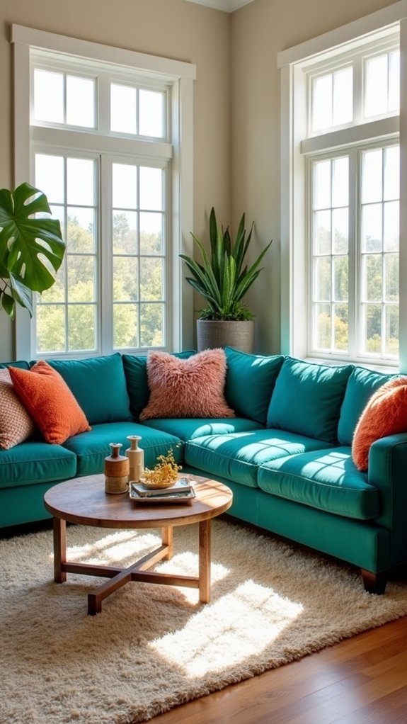 vibrant sectional living room