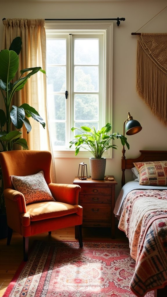 vintage modern bedroom mix