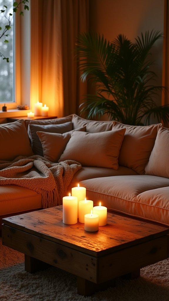 warm cozy candle ambiance
