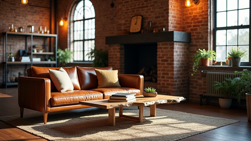 warm industrial living spaces