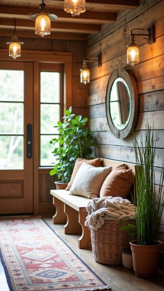 warm inviting entryway design